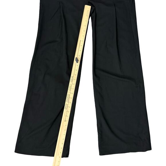 Elisabetta Franchi Black Pleated Wide Leg Pants Wool Blend Trousers sz 40 / 10 - Picture 6 of 12
